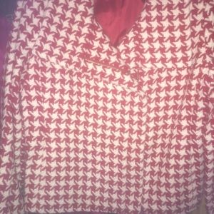 Unworn Talbots Red Houndstooth zip Jacket 16P